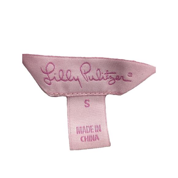 Lilly Pulitzer Dress Women’s Size S Stretchy 3/4 Sleeve Back With Cut Outs Pink - Picture 5 of 5